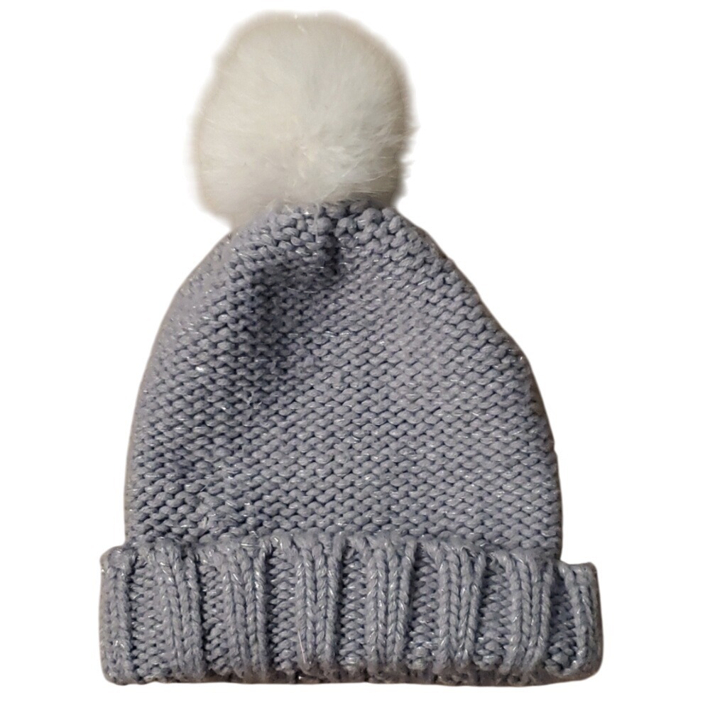 Limited Edition Soft Grey and Silver‎ Hat with Poof
